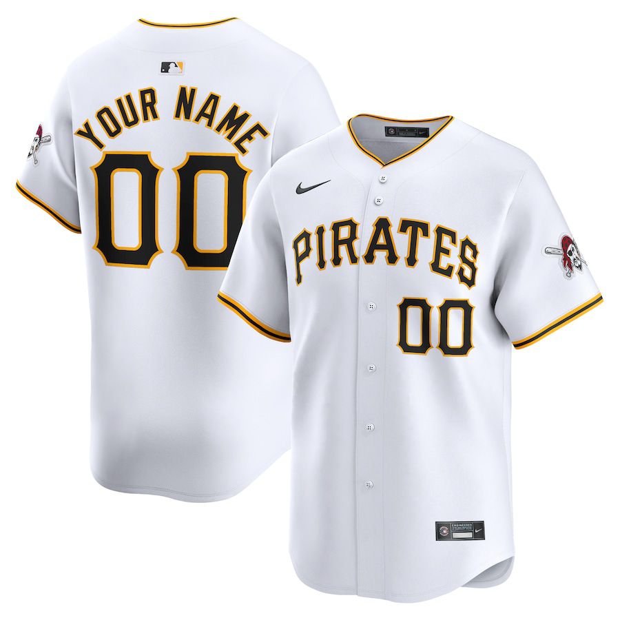 Men Pittsburgh Pirates Nike White Home Limited Custom MLB Jersey